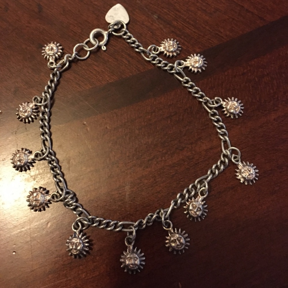 Sterling silver sun anklet